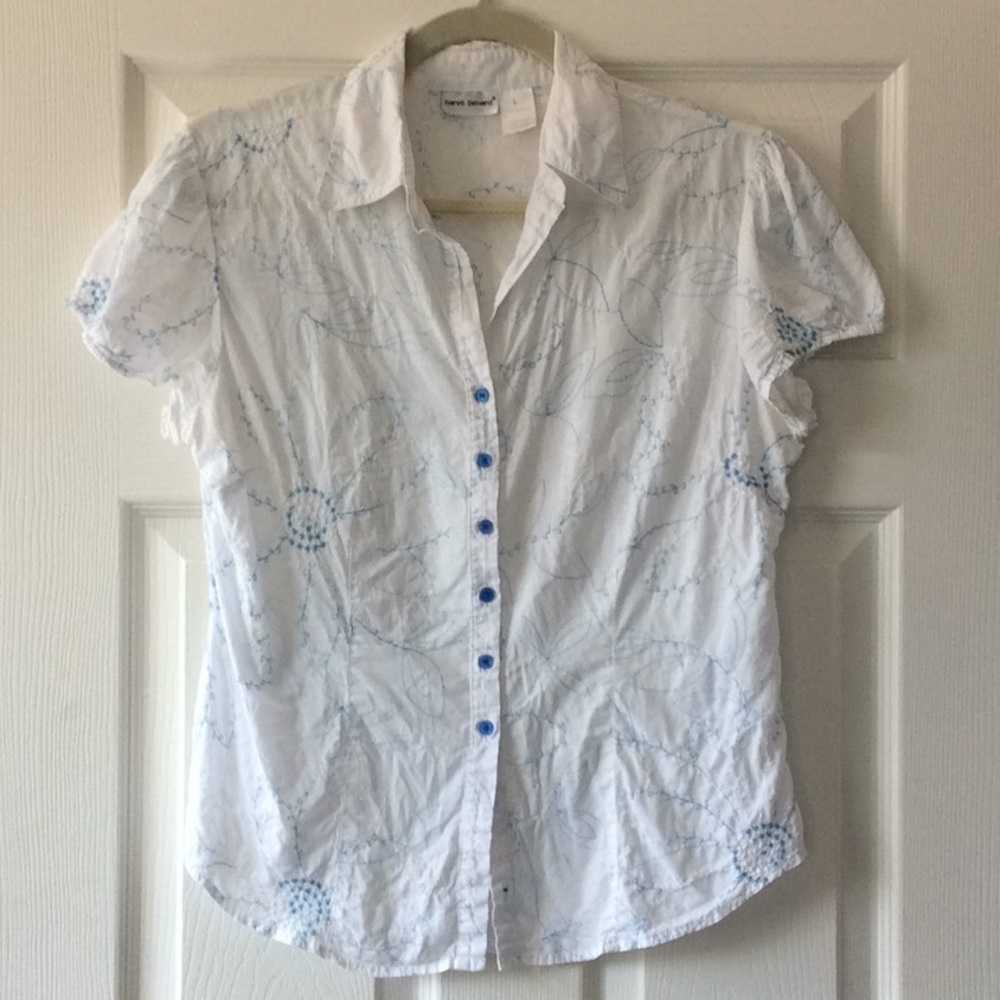 Harve Bernard embroidered puff shirt